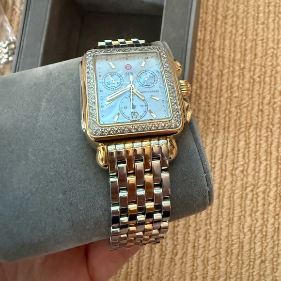 Michele Watch Deco Diamond Chronograph Two Tone - Picture 6 of 12